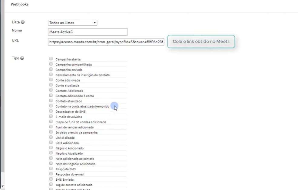 integrar com ActiveCampaign meets