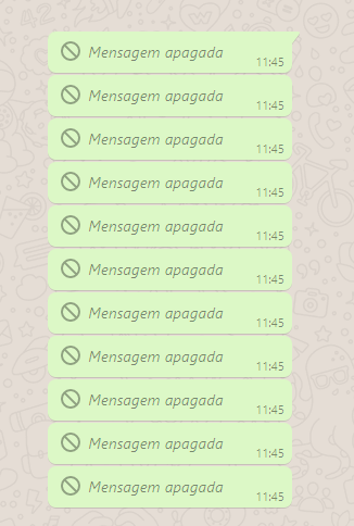 mensagem excluída meets 