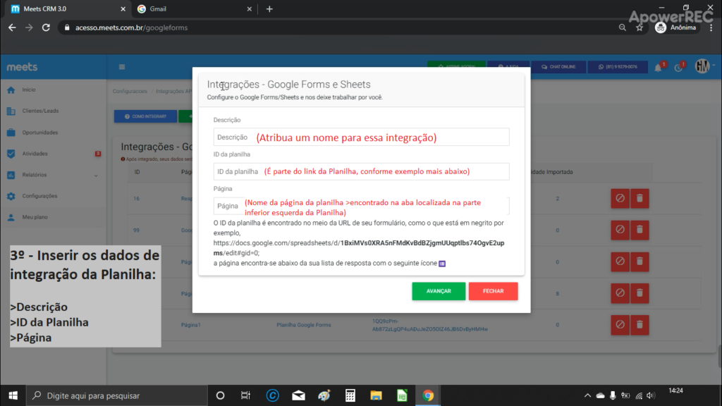 integrar Google Forms meets